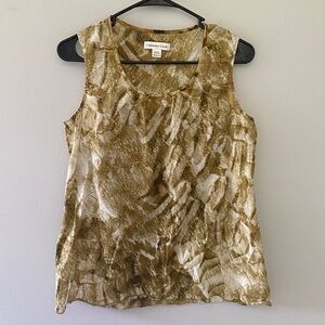 🎉4/$25 Coldwater Creek Medium Petite Pattern Lightweight Semi Sheer Tank Top PM